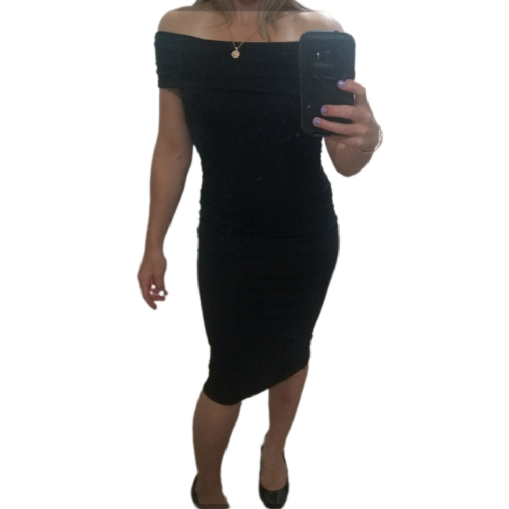 Black Midi Bodycon Dress